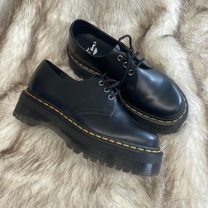 DR. MARTENS 1461 Quad Smooth Leather Womens Platform Shoes